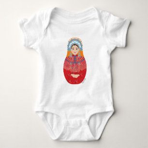 Body Para Bebê Criança de Noiva Chinesa Matryoshka