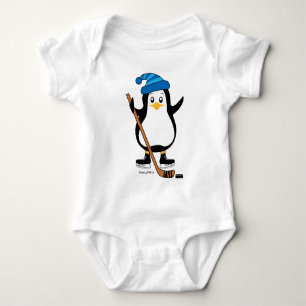 Body Para Bebê Criança de Pinguim Hockey Romper