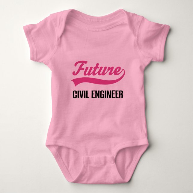 Body Para Bebê Criança do engenheiro civil (futuro) (Frente)