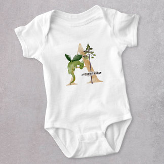 Body Para Bebê Crianças Dragão Nome Personalizado Monograma A Toc