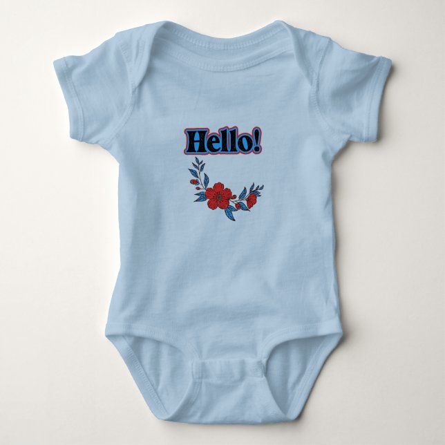 Body Para Bebê Crianças Verão Olá Flor (Frente)