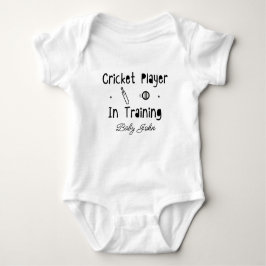 Body Para Bebê Cricket Player in Training | Custom Cricket Name
