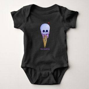 Body Para Bebê Crie Seu Próprio Sorvete Crânio De Kawaii Cone