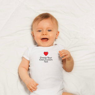 Body Para Bebê Crie seu próprio texto personalizado com coração v