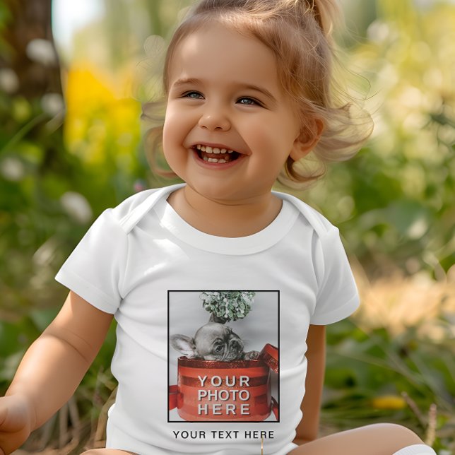 Body Para Bebê Crie Sua Própria Foto E Texto Personalizado Bebê (Criador carregado)