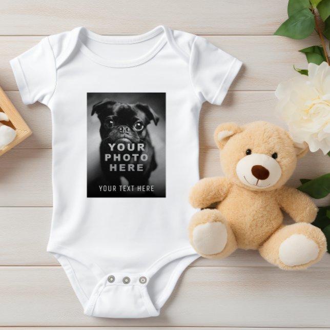 Body Para Bebê Crie Sua Própria Foto Simples e Texto Personalizad (Criador carregado)