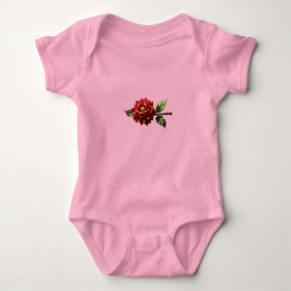 Body Para Bebê Crimson Rose Bloom – Botanical Clipart