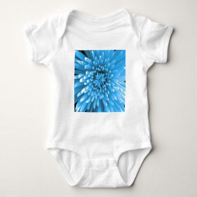 Body Para Bebê Crisântemo Azul (Frente)