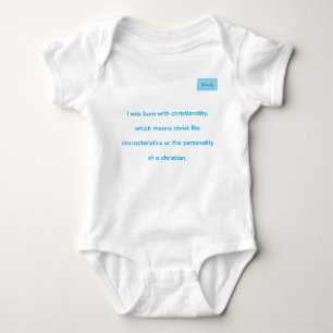Body Para Bebê Cristianidade definida em azul sobre onsie branco