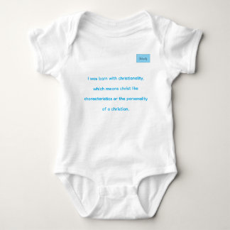 Body Para Bebê Cristianidade definida em azul sobre onsie branco