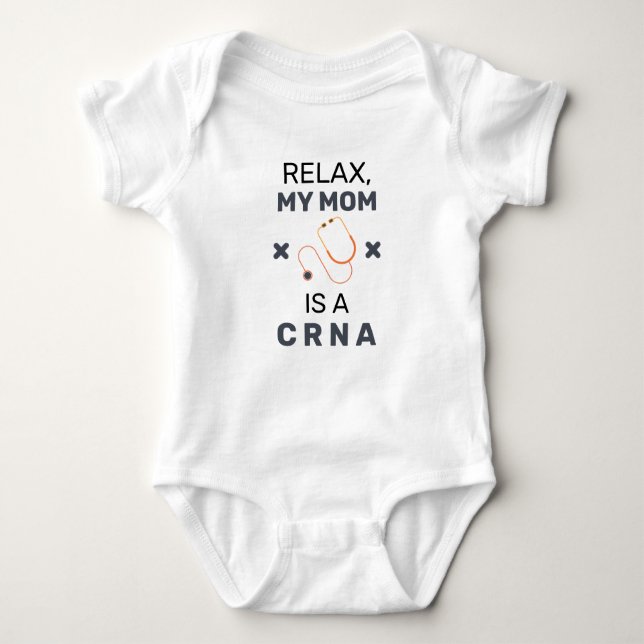 Body Para Bebê CRNA Mom Nurse Anesthetist Baby Bodysuit (Frente)