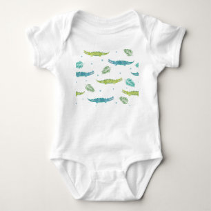 Body Para Bebê Crocodilo Watercolor: Padrão de Alligador Vintage