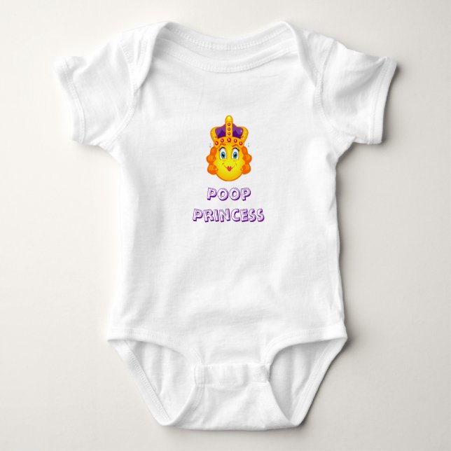 Body Para Bebê Crowed Poop Princess" (Frente)