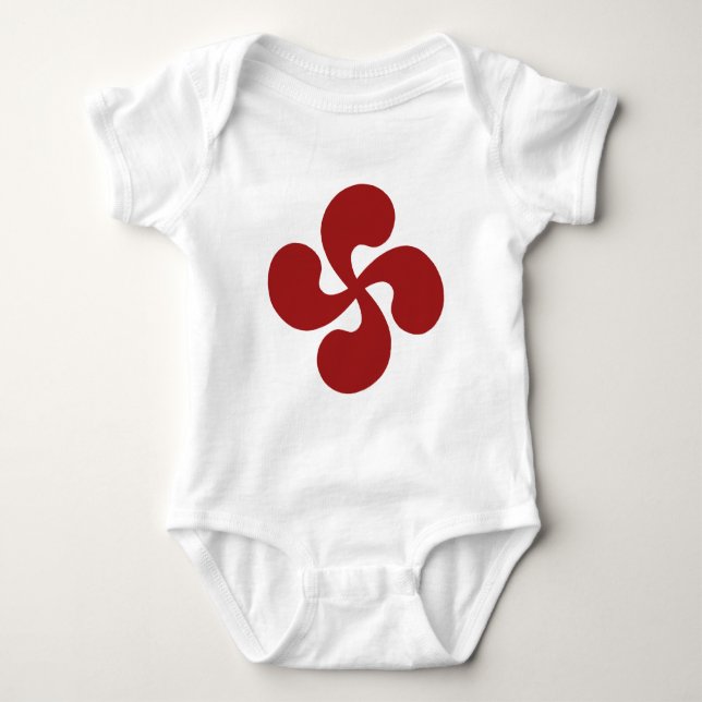 Body Para Bebê Cruz Basca Vermelho Lauburu (Frente)