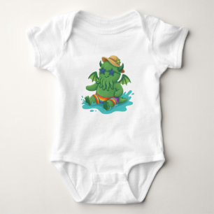 Body Para Bebê Cthulhu bebê se divertindo na água