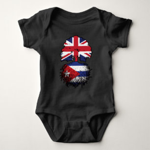 Body Para Bebê Cuba - Cuba - Reino Unido: Árvore Rota Bandeira