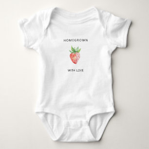 Body Para Bebê Cultivado com amor - Morango Aquarela -