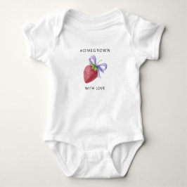 Body Para Bebê Cultivado com amor - Morango com laço -