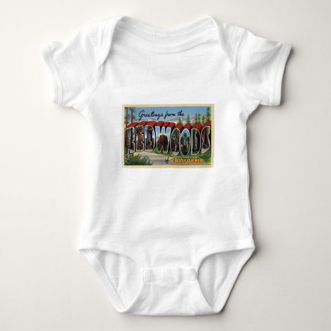 Body Para Bebê Cumprimentos das sequóias vermelhas de Califórnia (Frente)