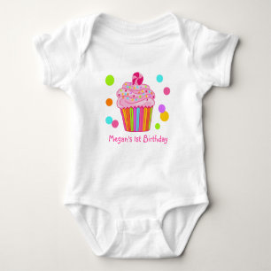Body Para Bebê Cupcake da surpresa dos doces