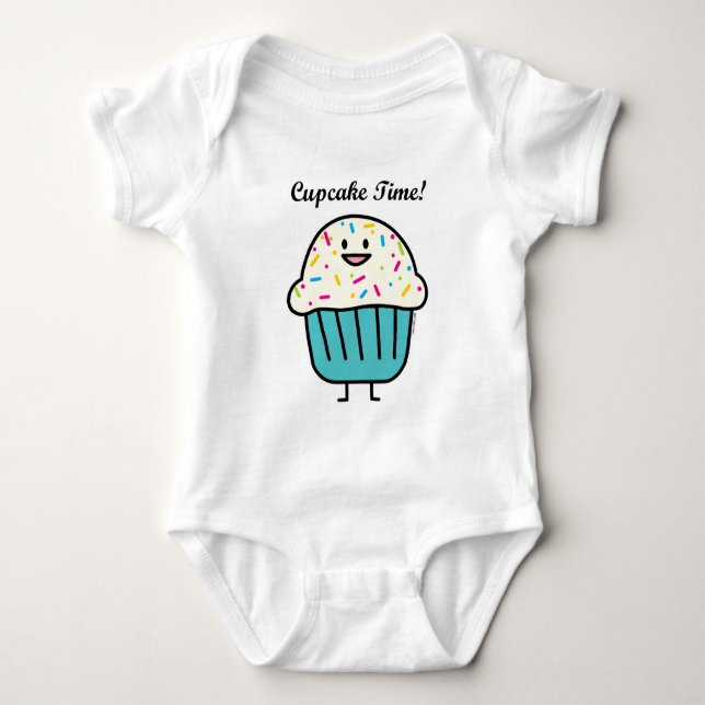 Body Para Bebê Cupcake Sprinkles baunilha doce taça sobremesa (Frente)