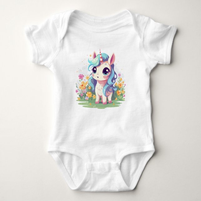 Body Para Bebê Curious Unicorn (Frente)