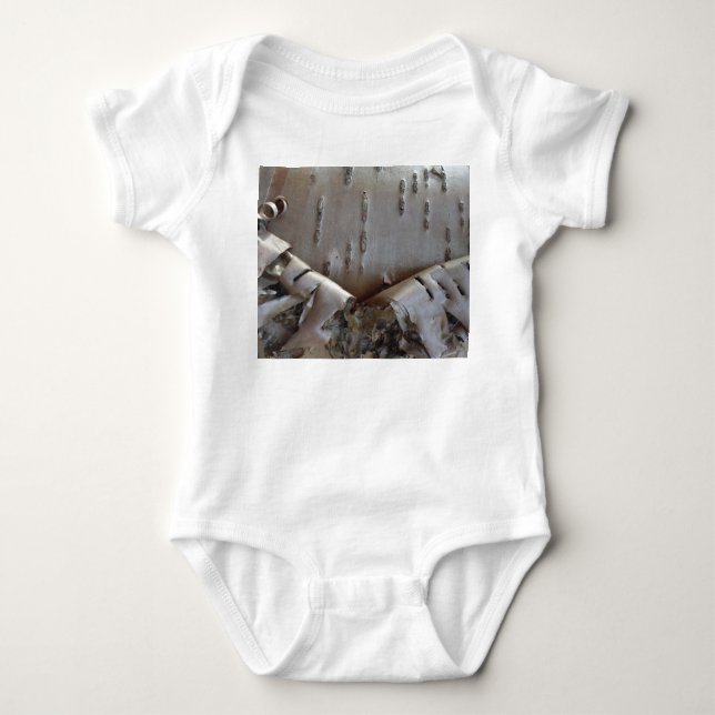 Body Para Bebê Curly Birch Bark Tree Rustic (Frente)