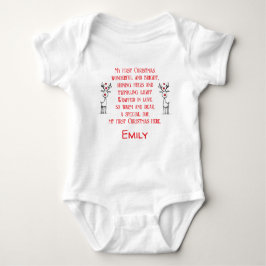 Body Para Bebê Custom My 1st Christmas Poem, Baby Gift Idea,  