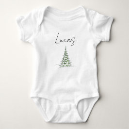 Body Para Bebê Custom Name Christmas Baby Romper 1st Xmas Lucas