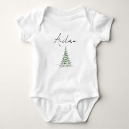 Body Para Bebê Custom Name Christmas Baby Romper First Xmas Aidan