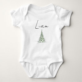 Body Para Bebê Custom Name Christmas Baby Romper First Xmas Liam 