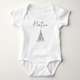 Body Para Bebê Custom Name Christmas Baby Romper First Xmas Mateo