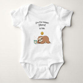 Body Para Bebê Custom Name Funny Sloth - I’m the Reason We’re Lat