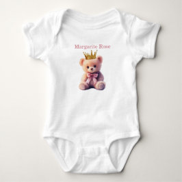 Body Para Bebê Custom Name Princess Teddy Bear