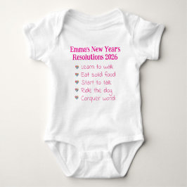 Body Para Bebê Custom New Year's Resolutions, Girl, Funny   
