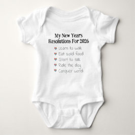 Body Para Bebê Custom New Year's Resolutions, Unisex, Funny   