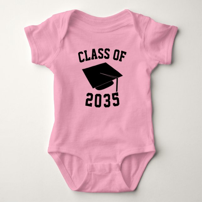Body Para Bebê Customizable Class of 2035 Baby Shirt (Frente)