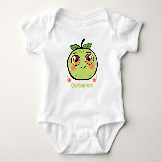 Body Para Bebê Customizable Green Fruit Baby (Frente)