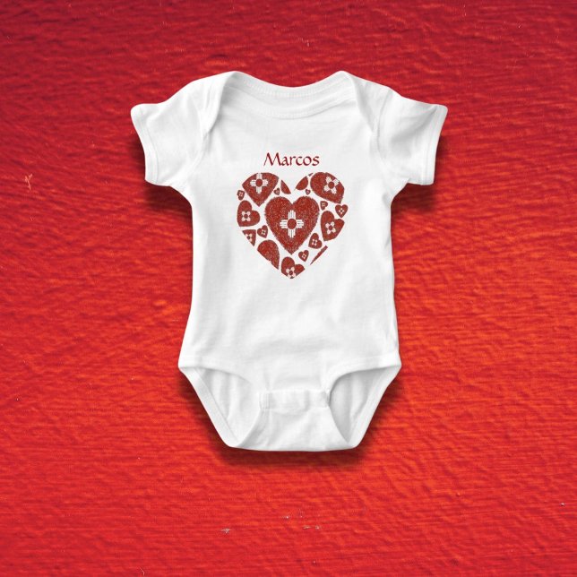Body Para Bebê Customizable New Mexico Zia Heart Baby  (Criador carregado)