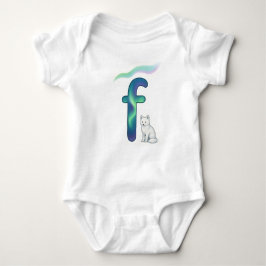 Body Para Bebê Customizable Northern Lights Letter F Arctic Fox