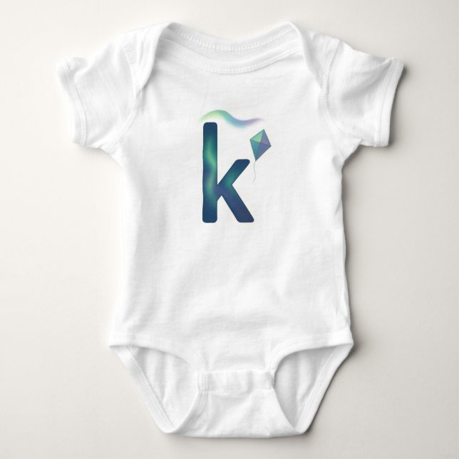 Body Para Bebê Customizable Northern Lights Letter K Kite  (Frente)