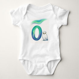 Body Para Bebê Customizable Northern Lights Letter O Snowy Owl