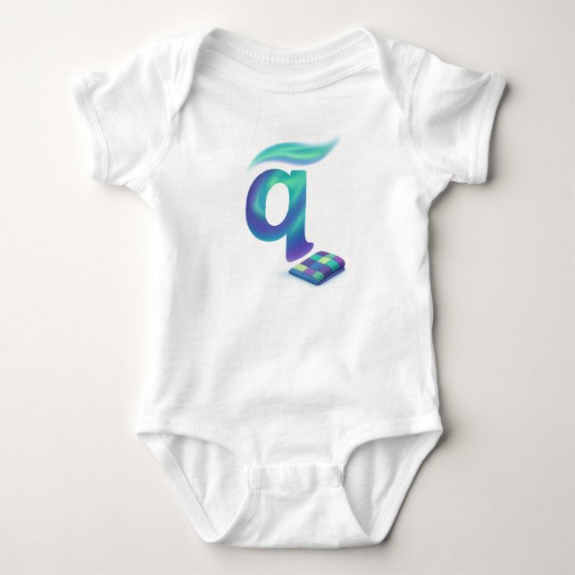 Body Para Bebê Customizable Northern Lights Letter Q Aurora Quilt (Frente)