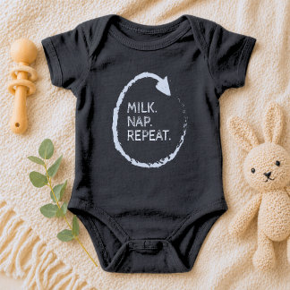 Body Para Bebê Customizable Phrase Milk. Nap. Repeat.