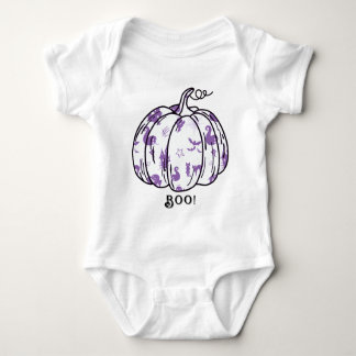 Body Para Bebê Cuta e Roxo Púrpura Jack-O’-Lanterna