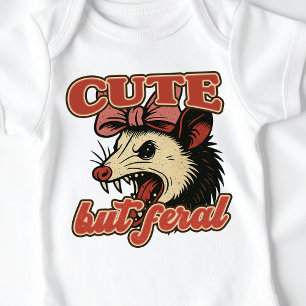 Body Para Bebê Cuta Mas Feral Possum: Humor Sarcástico Vintage