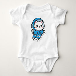 Body Para Bebê Cute Astronaut Cat Custom Photo Baby Bodysuit