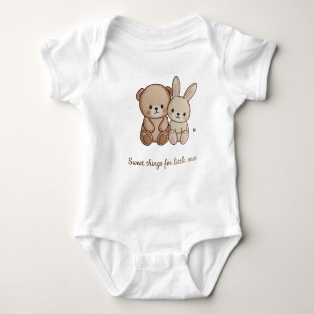Body Para Bebê Cute Baby Animals Sweatshirt (Frente)