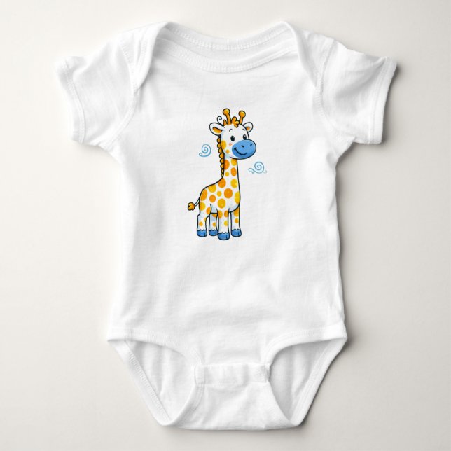 Body Para Bebê Cute Baby Giraffe Cartoon Illustration (Frente)