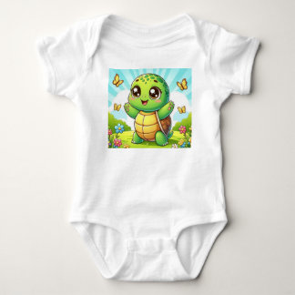 Body Para Bebê Cute Baby Turtle Bodysuit – Kawaii Animal Infant O